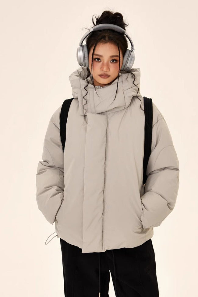 Unisex High Neck Puffer Jacket M / Grey Main image