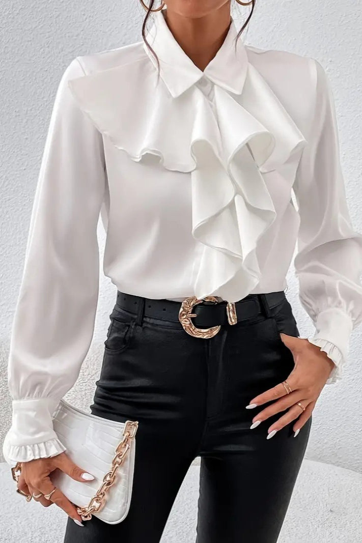 Ruffle Layered Long Sleeve Blouse Secondary image
