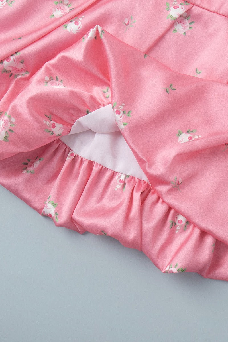 Tank Top Bubble Hem Maxi Skirt Floral Dress Set