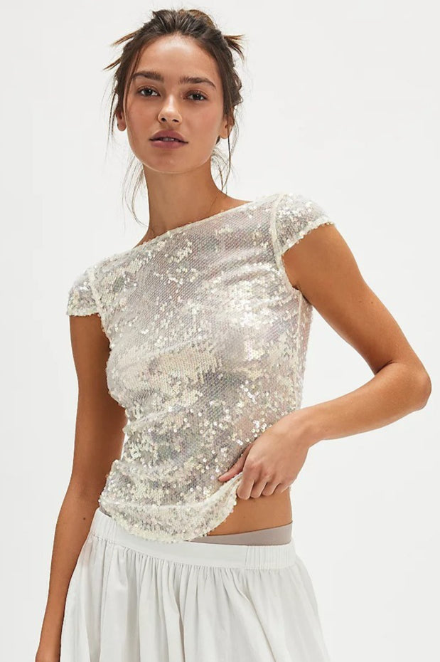 Sequin Backless Pullover Tank Top Main image