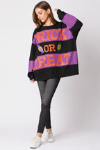 Candy Graphic Sequin Color Block Sweatshirt