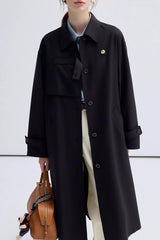 Midi Intellectual Trench Line Overcoat
