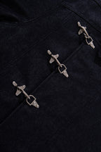 Washed Denim Toggle Closure Workwear Jacket