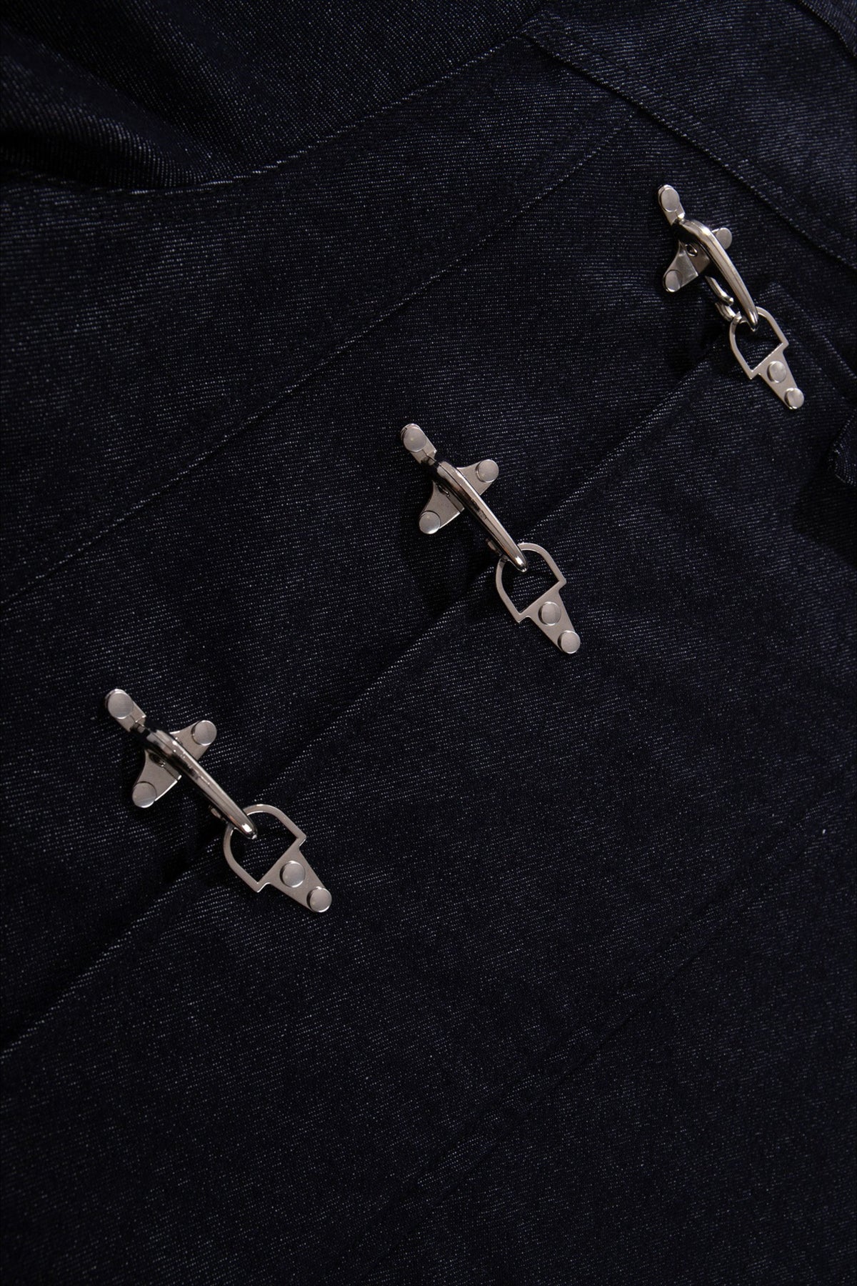 Washed Denim Toggle Closure Workwear Jacket