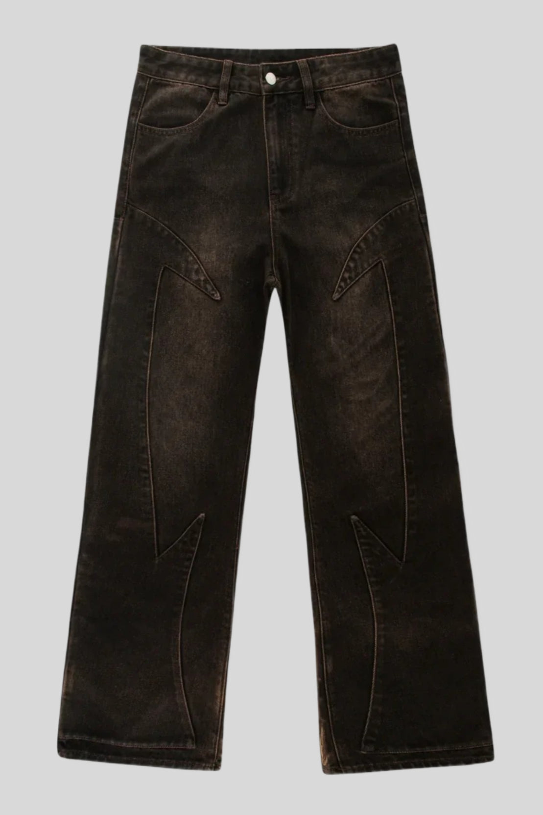 Eagle Angel Embroidered Wide Leg Jeans