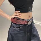 Wild Horse Buckle Embossed Belt
