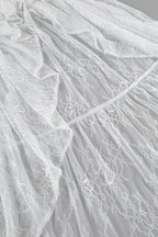 Lace Sheer Split Ruffle Asymmetrical Skirt