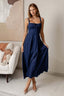 Square Neck Backless Denim Maxi Dress
