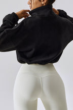 Stand Collar Fleece Loose Fit Sweatshirt