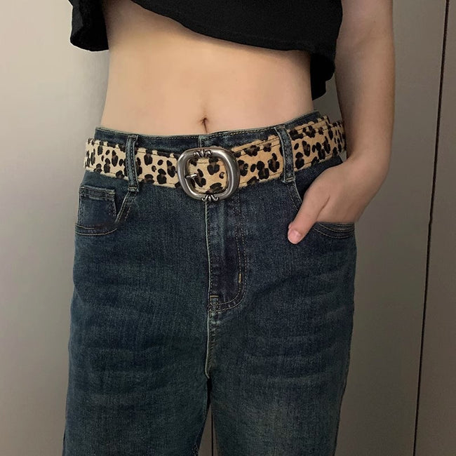 Leopard Print Haircalf Leather Waist Belt Main image