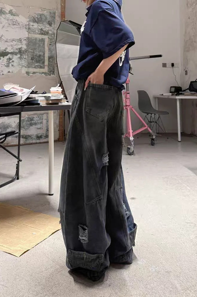 Vintage Baggy Ripped Denim Jeans Secondary image