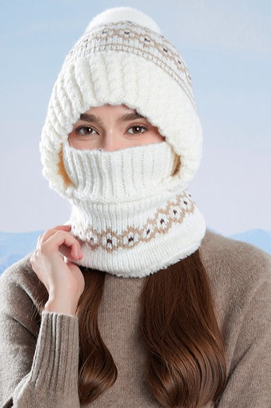 Chunky Knit Balaclava Scarf with Hat Main image