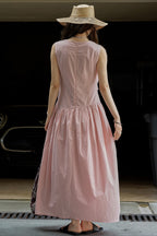 Pleated Tie Strap Lightweight Boho Dress