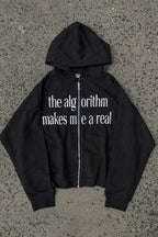 Deconstructed Letter Print Heavyweight Hoodie