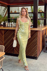 Bodycon Glitter Slip Dress