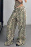 Snake Pattern 3D Print Relaxed Mid Rise Jeans