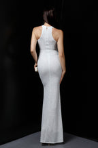 Plunging Neck Mermaid Formal Dress
