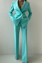 Corset Style Three Piece Blazer Pants Set