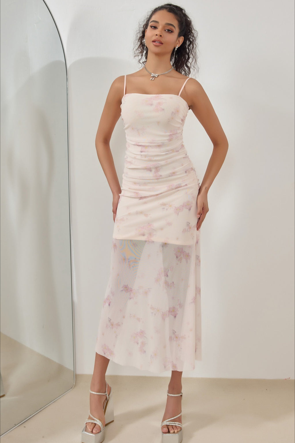Strap Vacation Stretch Mermaid Maxi Floral Dress