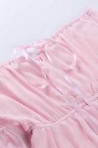 Asymmetric Ruched Chiffon Belted Waist Skirt Set