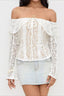 Off Shoulder Lace Patchwork Bodycon Long Sleeve Tee