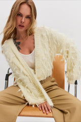 Slouchy V-Neck Tasseled Loose Solid Sweater