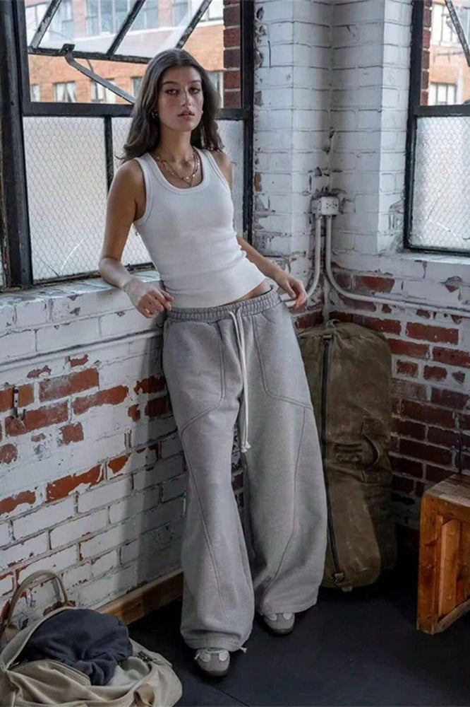 Oversized Baggy Wide Leg Lounge Knit Pants Secondary image