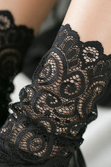 Lace Sheer Mesh Bowknot Frilly Crew Socks