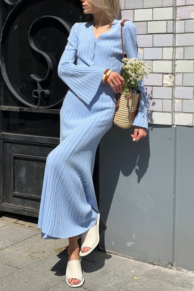 Two-Piece Bell Sleeve Knit Sweater Dress Main image
