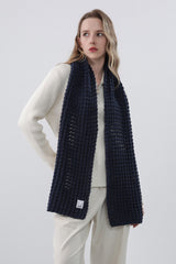 Soft Hand Knit Embroidered Logo Scarf