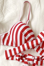 US Flag Printed Strappy Three Piece Swim Set