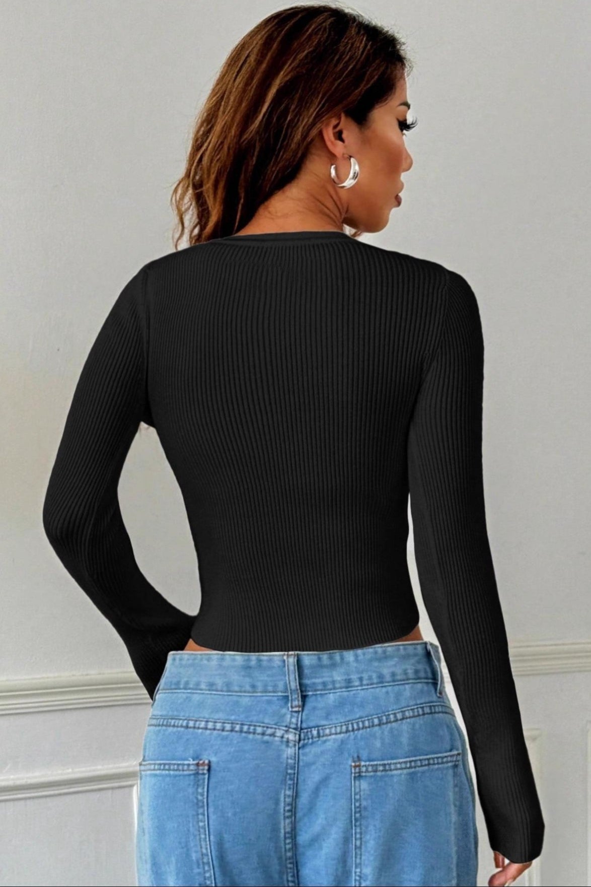 Stretch Fit Flare Sleeve Cardigan Secondary image