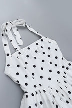 Halter Polka Dot A Line Mini Dress