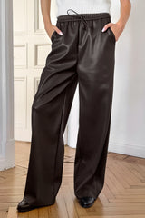 Fleece Vintage High Waist Straight Pants