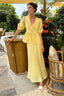 Resort Casual Cotton Linen Puff Sleeve Two Piece Skirt Set