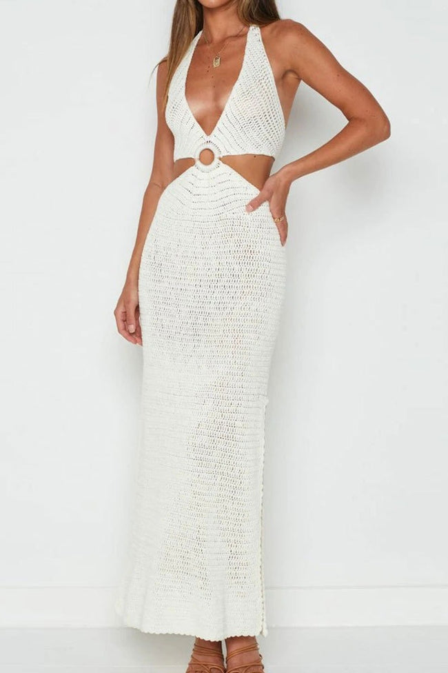 V Neck Cut Out Cover Up Vacation Dress Main image