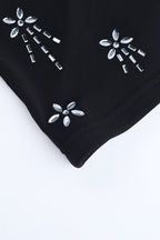 Rhinestone Trim Strapless Bustier Tank Top