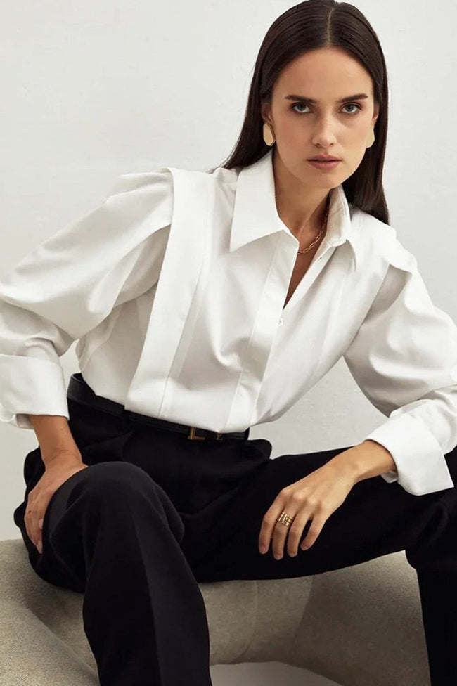 Elegant Structured Shoulder Blouse Main image
