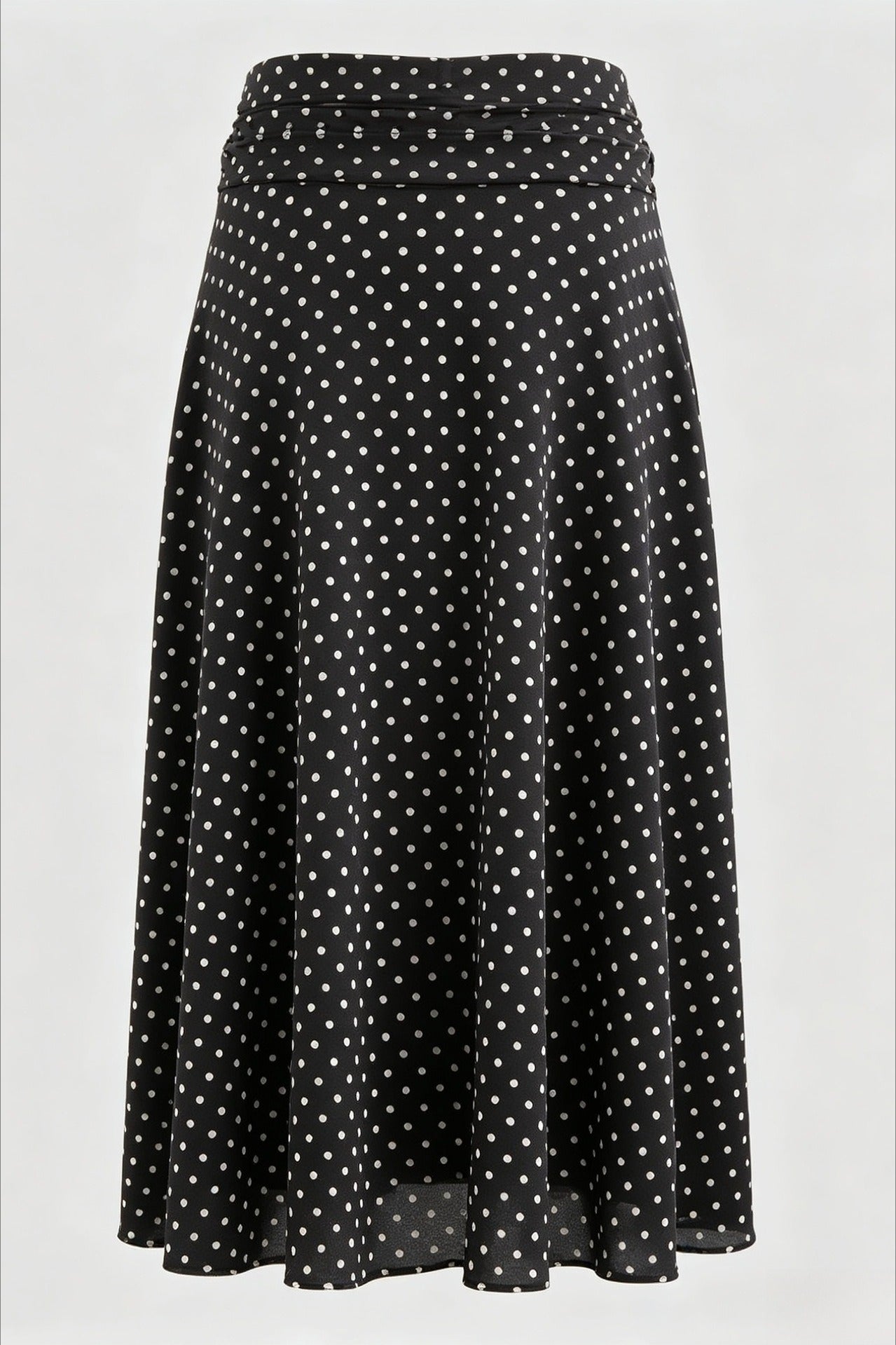 Polka Dot Sheer A-line Midi Skirt