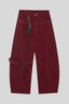 Contrast Stitch Wide Leg Cargo Pants