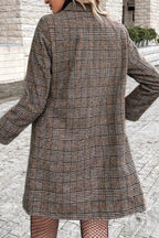 Plaid Double Breasted Blazer Overcoat