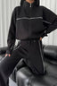 Stand Collar Zip Sweatshirt Stripe Pants Set