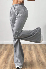 Solid Color Flare Casual Sweat Pants
