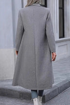 Slim Fit Double Breasted Wool Overcoat