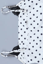 White Polka Dot Lace Trim Cami