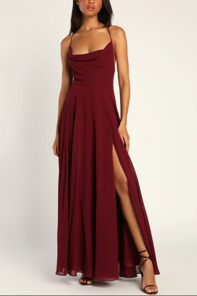 Sexy Halter Backless Maxi Formal Dress Main image