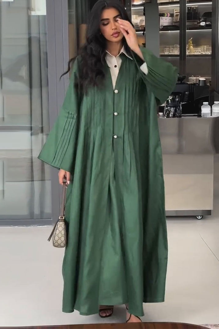 Pleated Relaxed Fit Open Detail Overcoat Secondary image