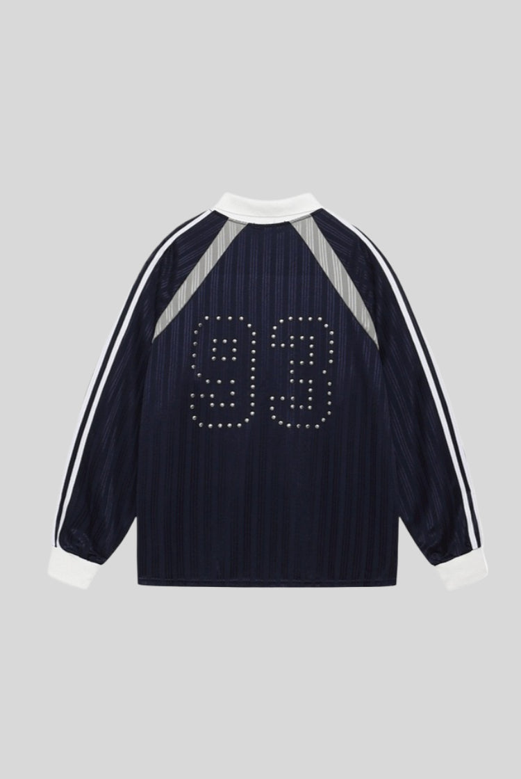 Rhinestone Typography Raglan V Neck Sweatshirt