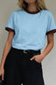 Color Block Ribbed Drop Shoulder Tee