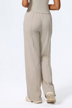 Relaxed Straight Leg  High Waist Knit Pants